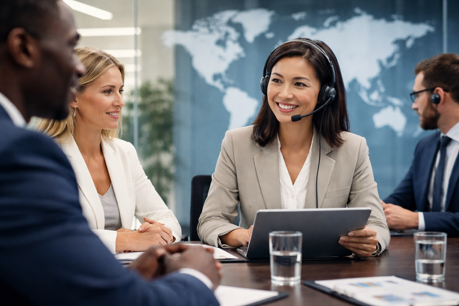 Corporate interpretation and translation services for international business communication and multilingual meetings