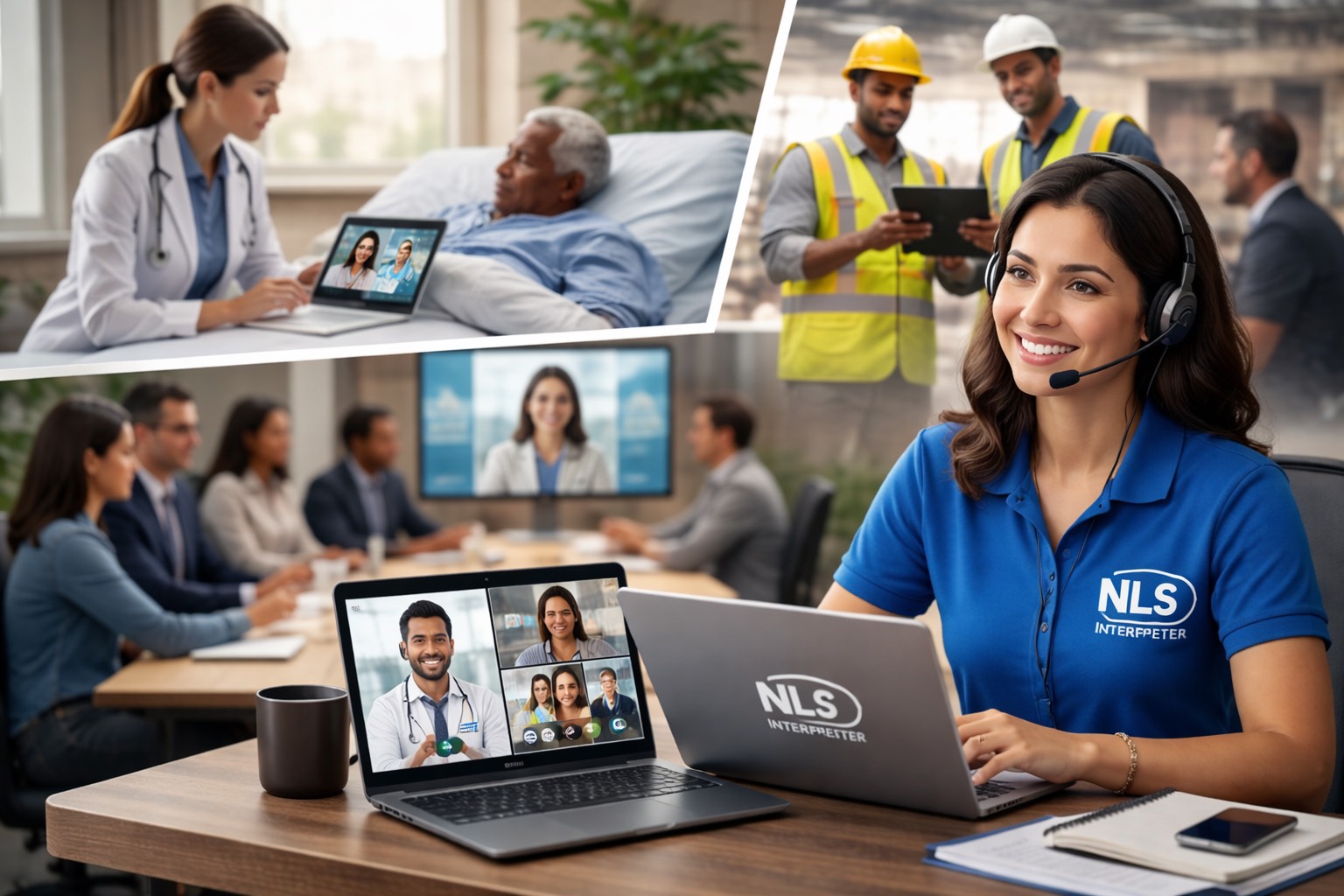 Video remote interpretation services for online meetings, healthcare consultations, and business communication